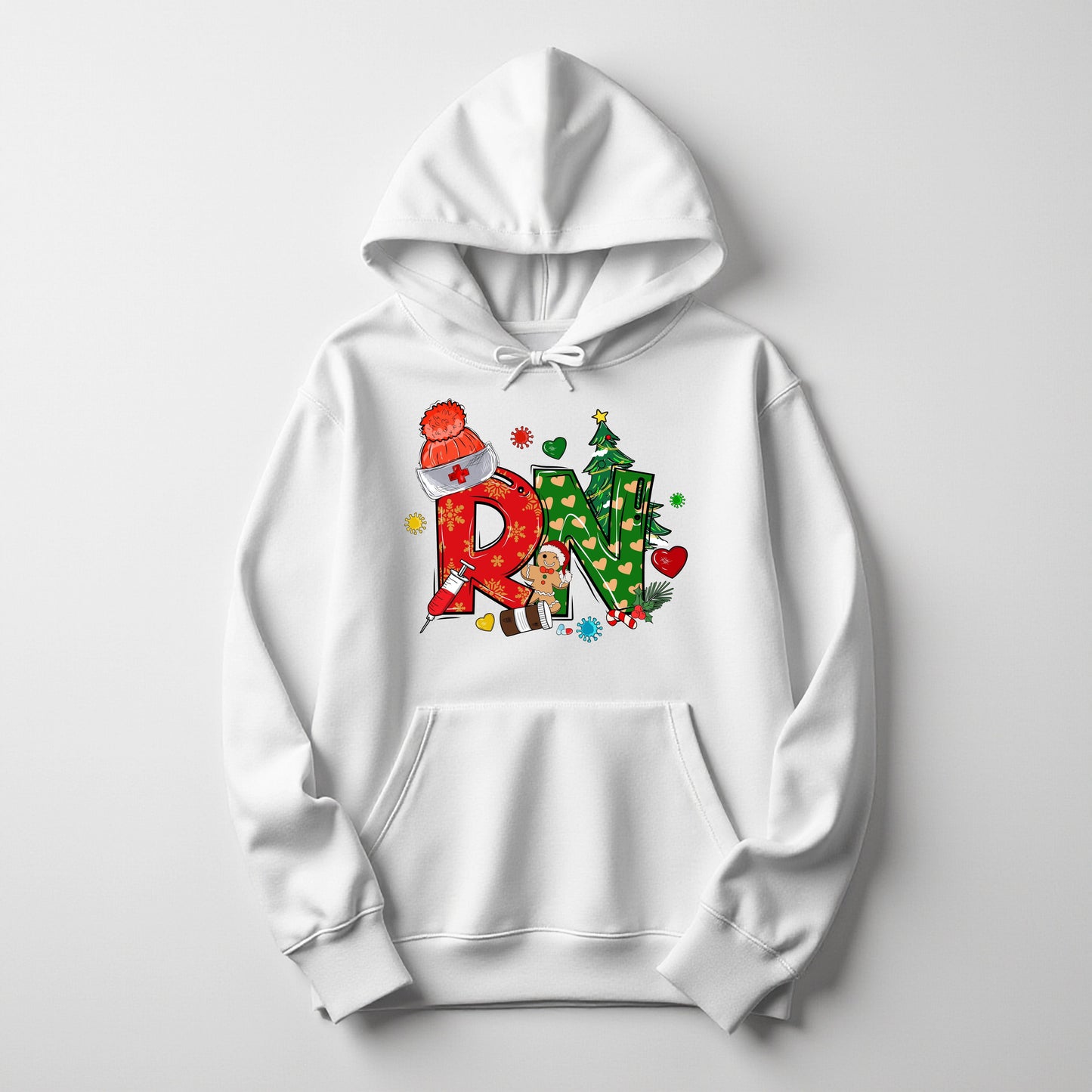 holiday nurse hoodie – festive Christmas sweatshirt for nurses by Inkdustry