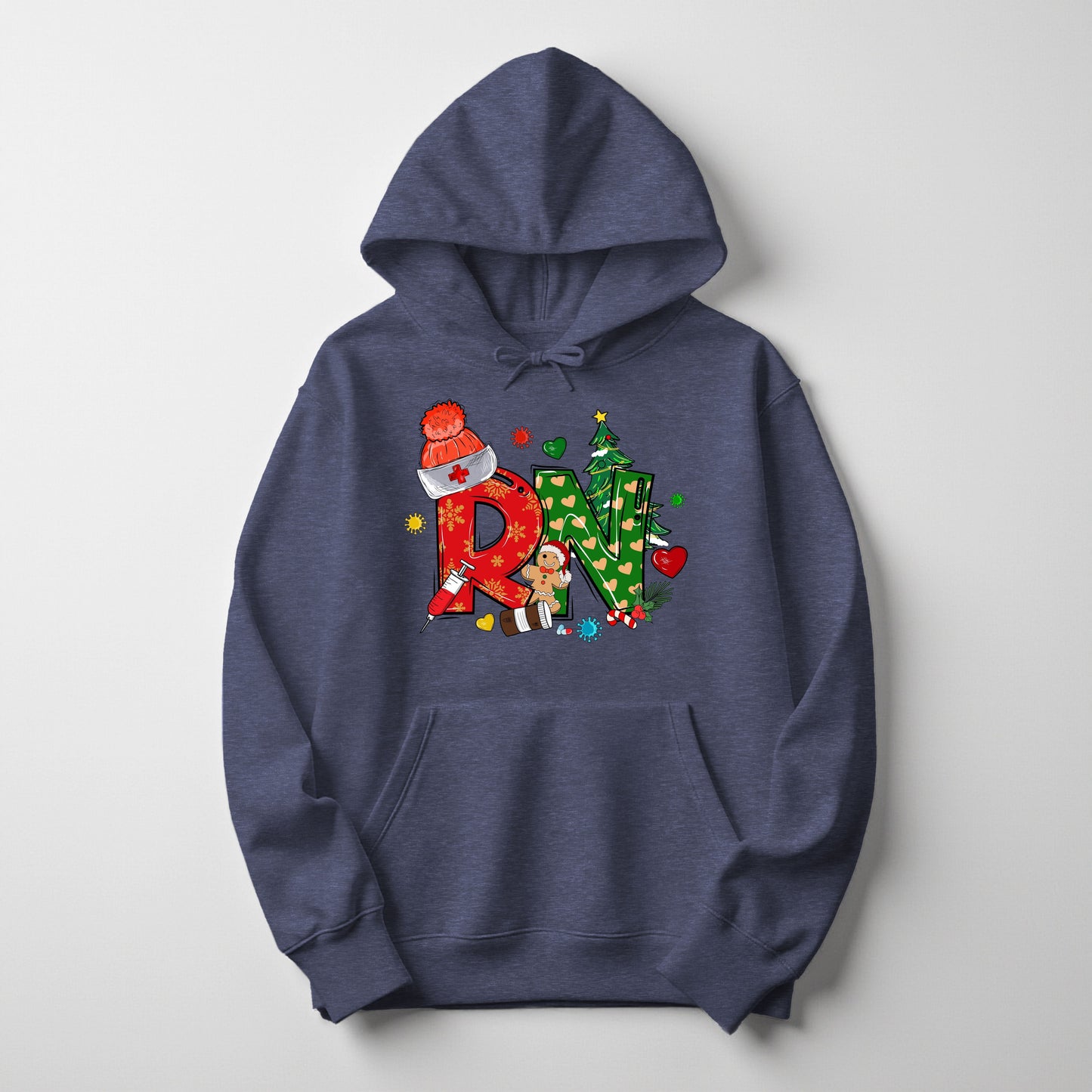 holiday nurse hoodie – festive Christmas sweatshirt for nurses by Inkdustry