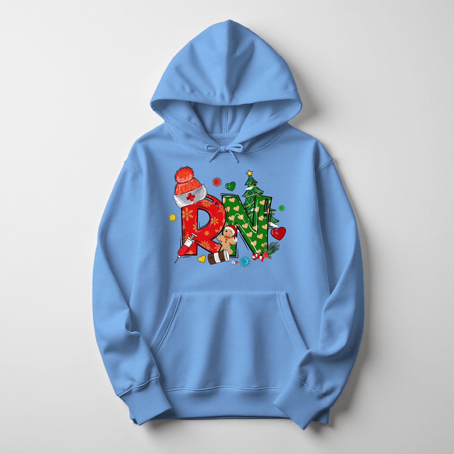holiday nurse hoodie – festive Christmas sweatshirt for nurses by Inkdustry