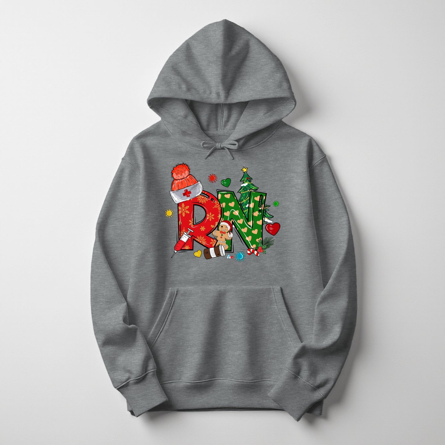 holiday nurse hoodie – festive Christmas sweatshirt for nurses by Inkdustry