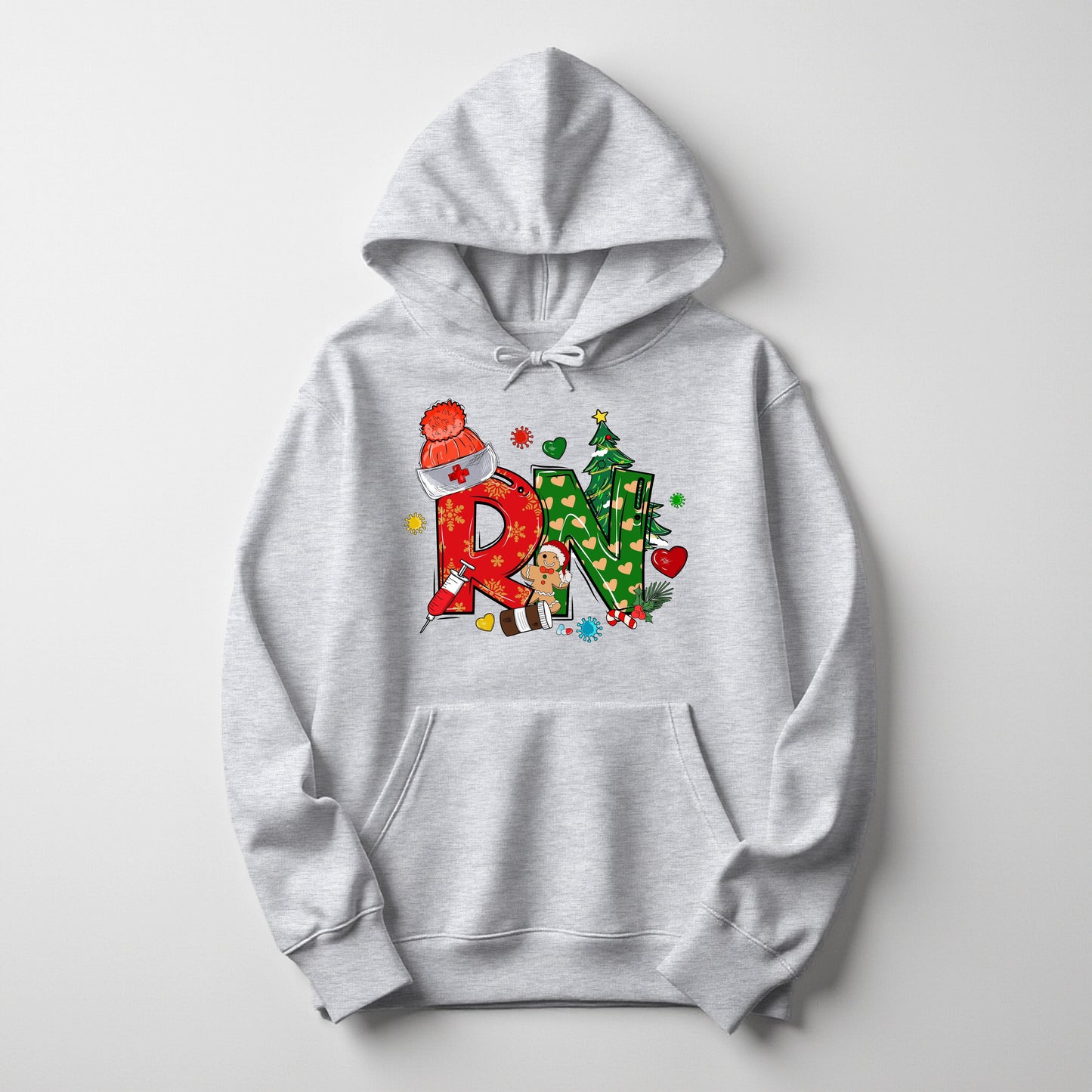 holiday nurse hoodie – festive Christmas sweatshirt for nurses by Inkdustry