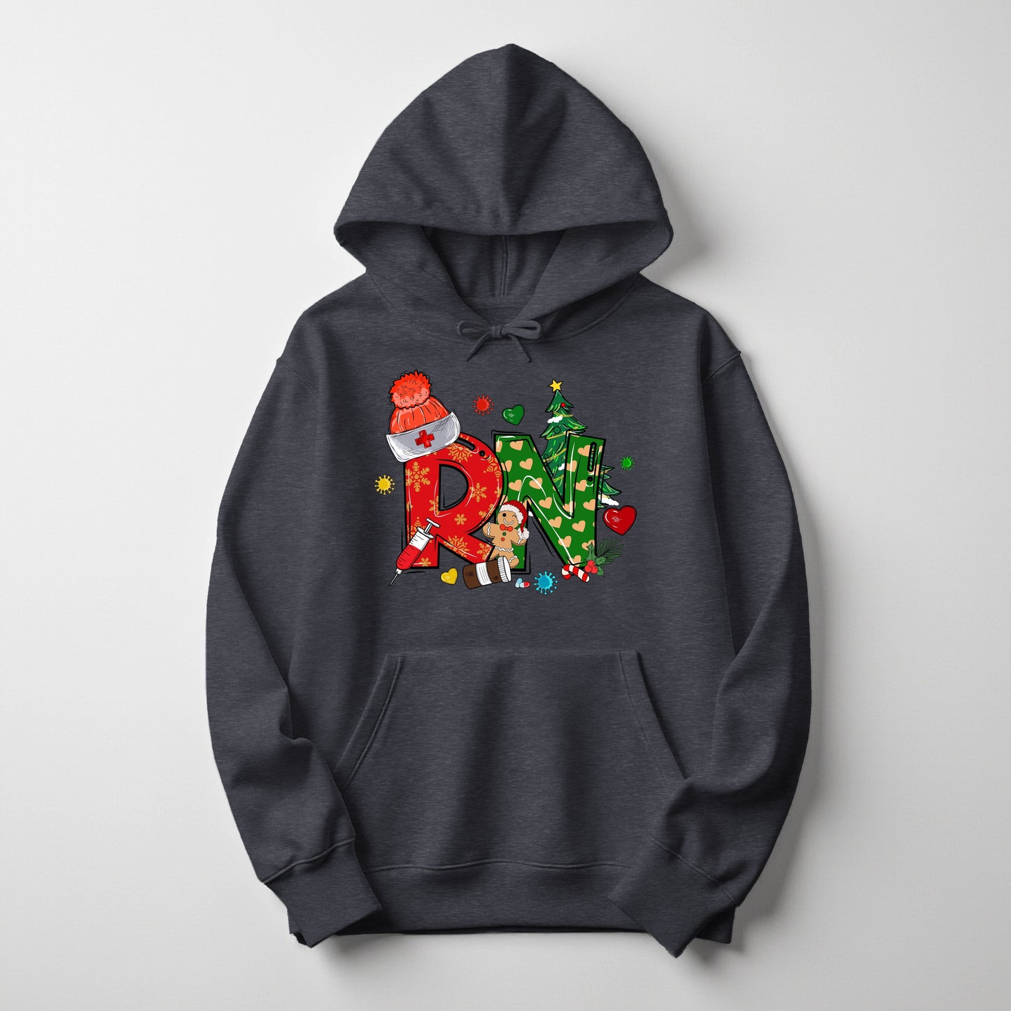 holiday nurse hoodie – festive Christmas sweatshirt for nurses by Inkdustry