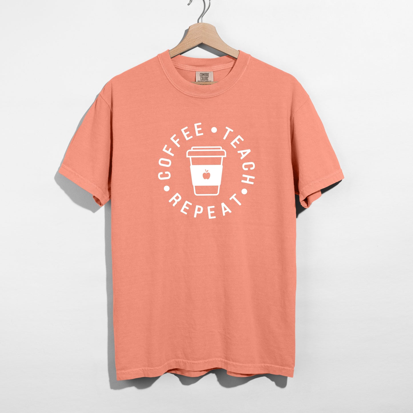 Coffee Teach Repeat T-Shirt – Funny Teacher Gift