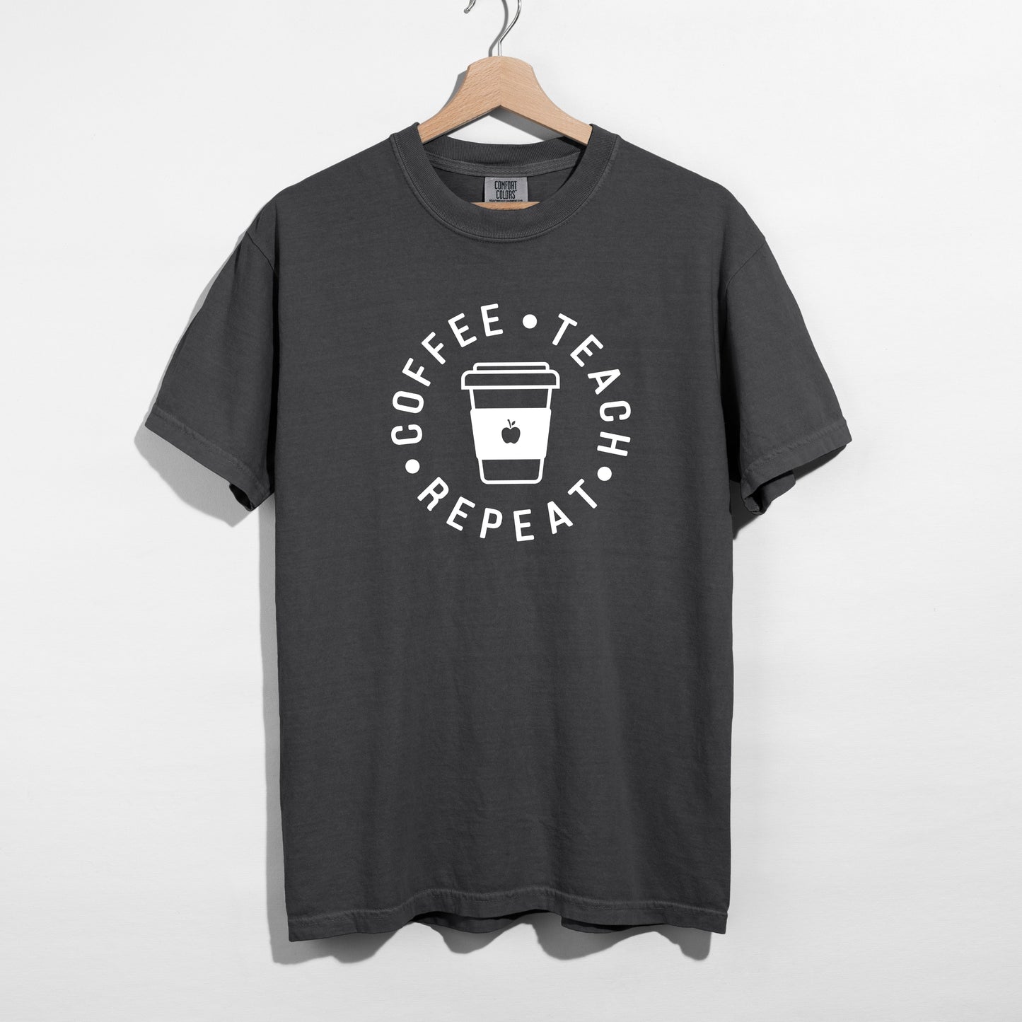 Coffee Teach Repeat T-Shirt – Funny Teacher Gift