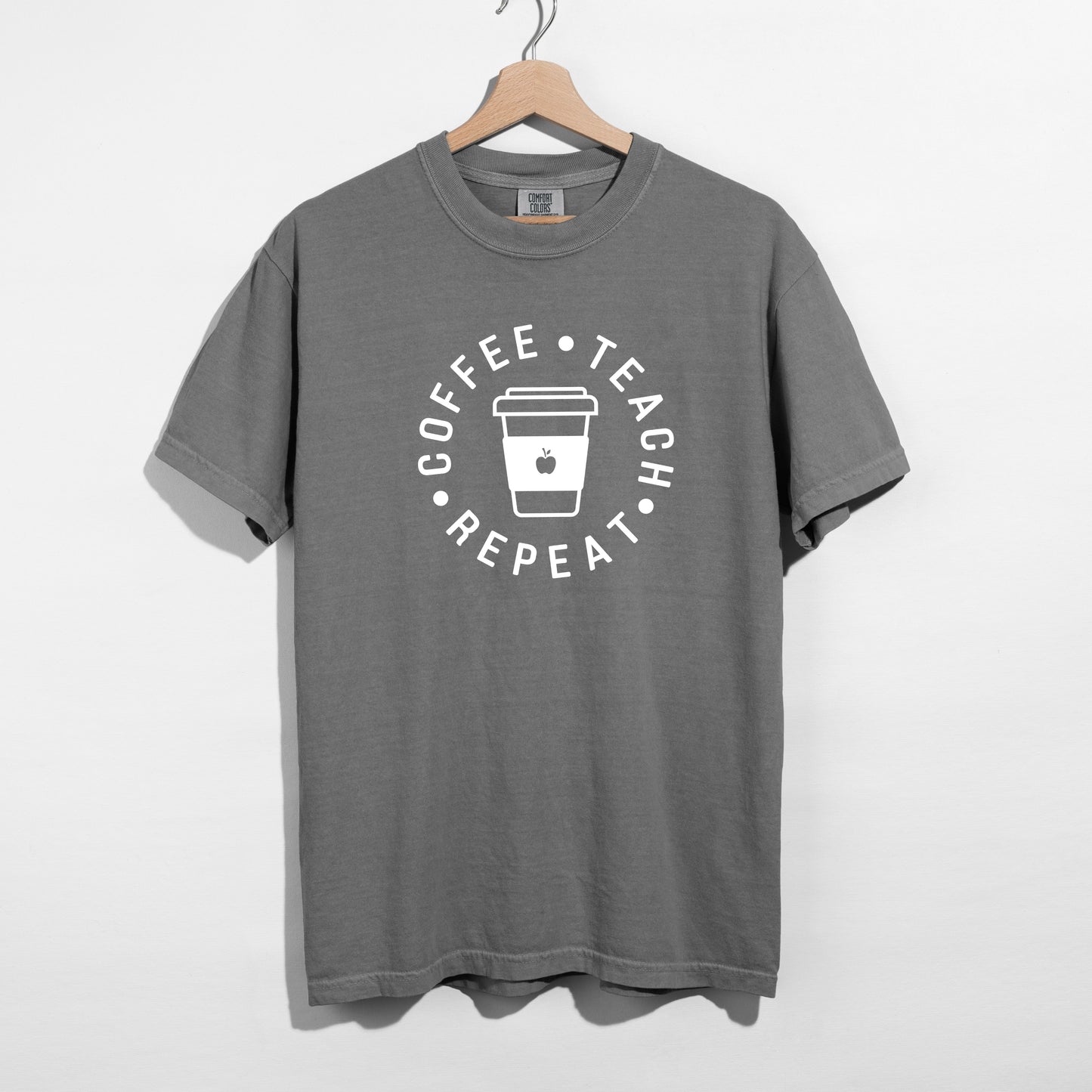 Coffee Teach Repeat T-Shirt – Funny Teacher Gift