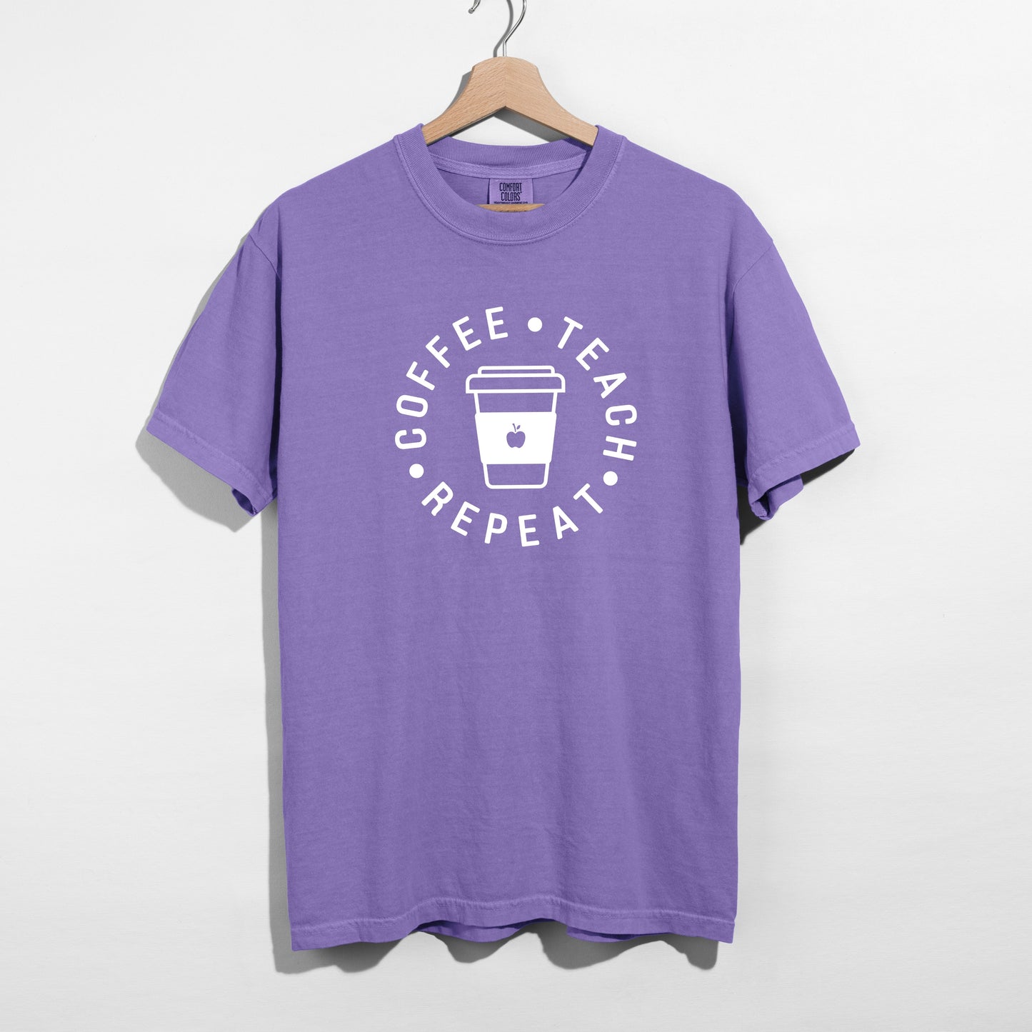 Coffee Teach Repeat T-Shirt – Funny Teacher Gift