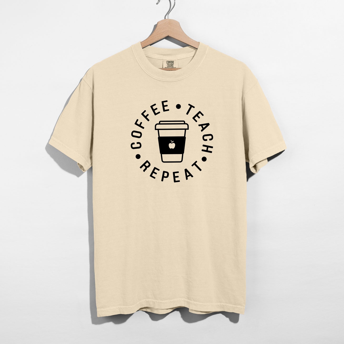 Coffee Teach Repeat T-Shirt – Funny Teacher Gift