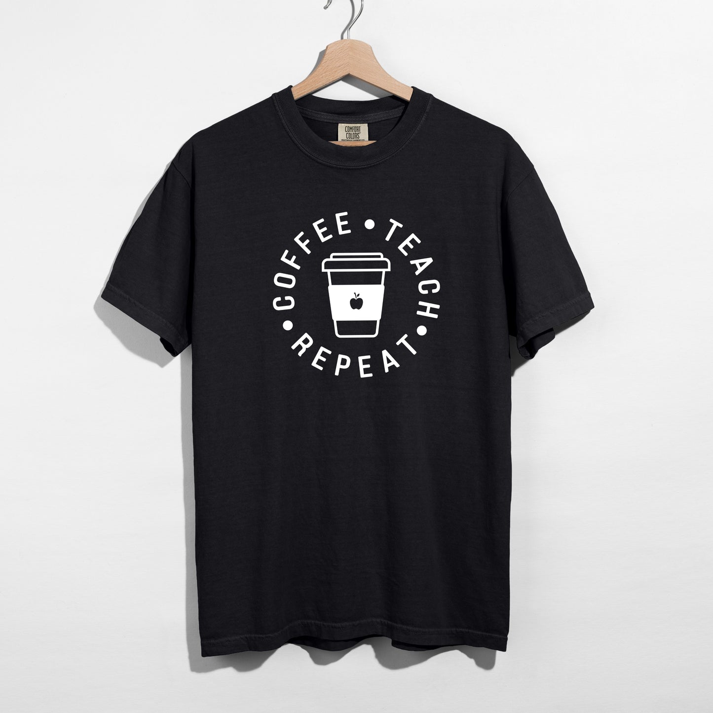 Coffee Teach Repeat T-Shirt – Funny Teacher Gift