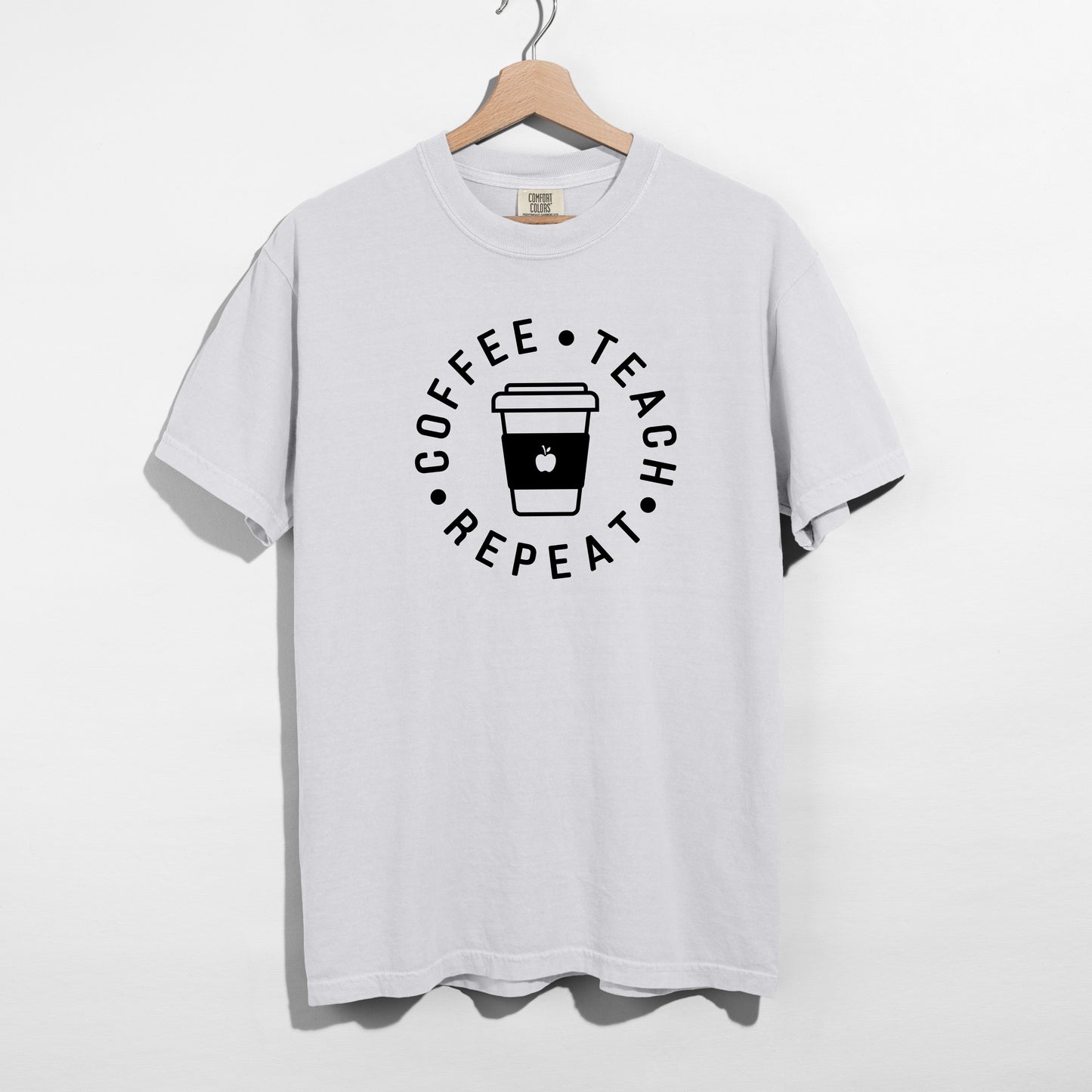 Coffee Teach Repeat T-Shirt – Funny Teacher Gift