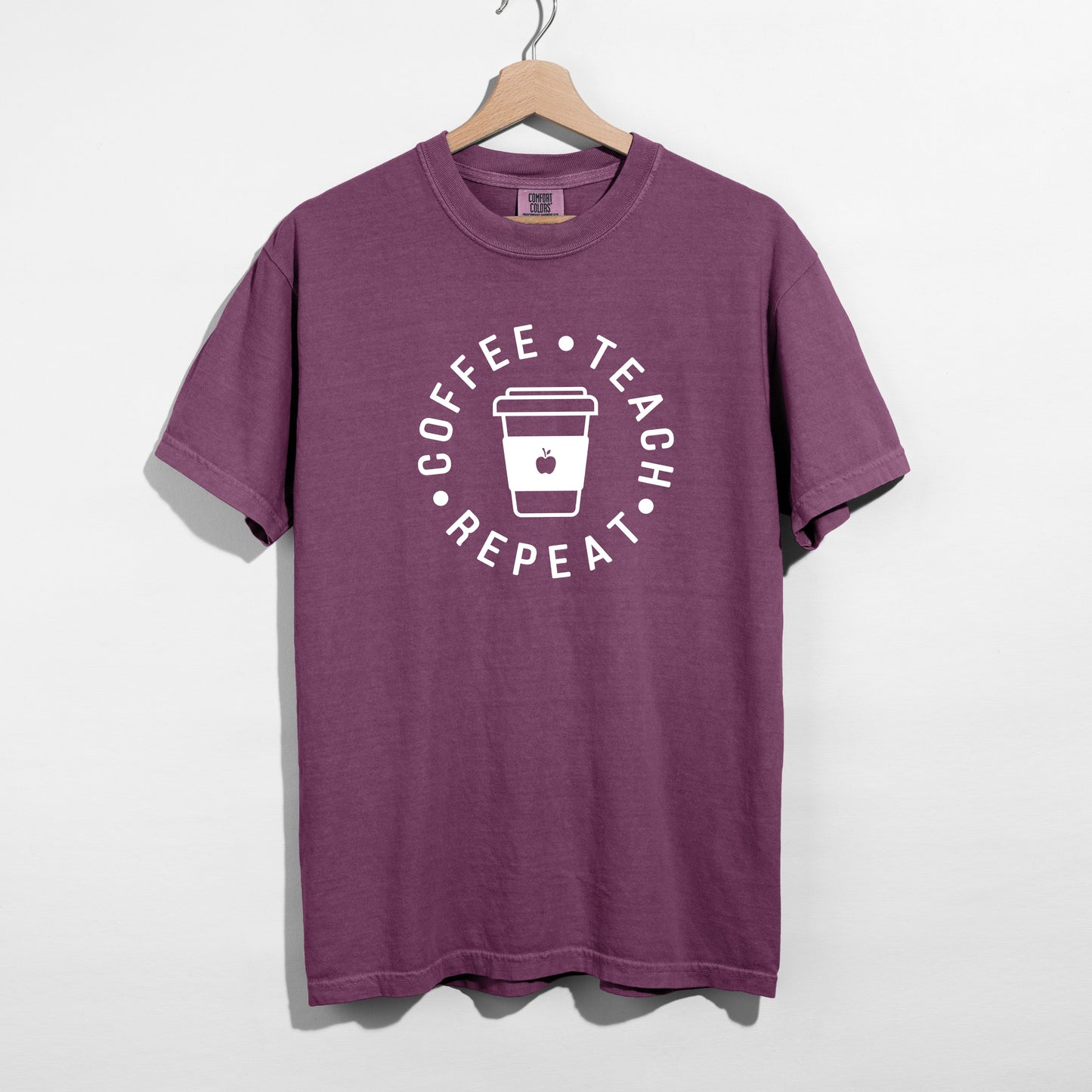 Coffee Teach Repeat T-Shirt – Funny Teacher Gift
