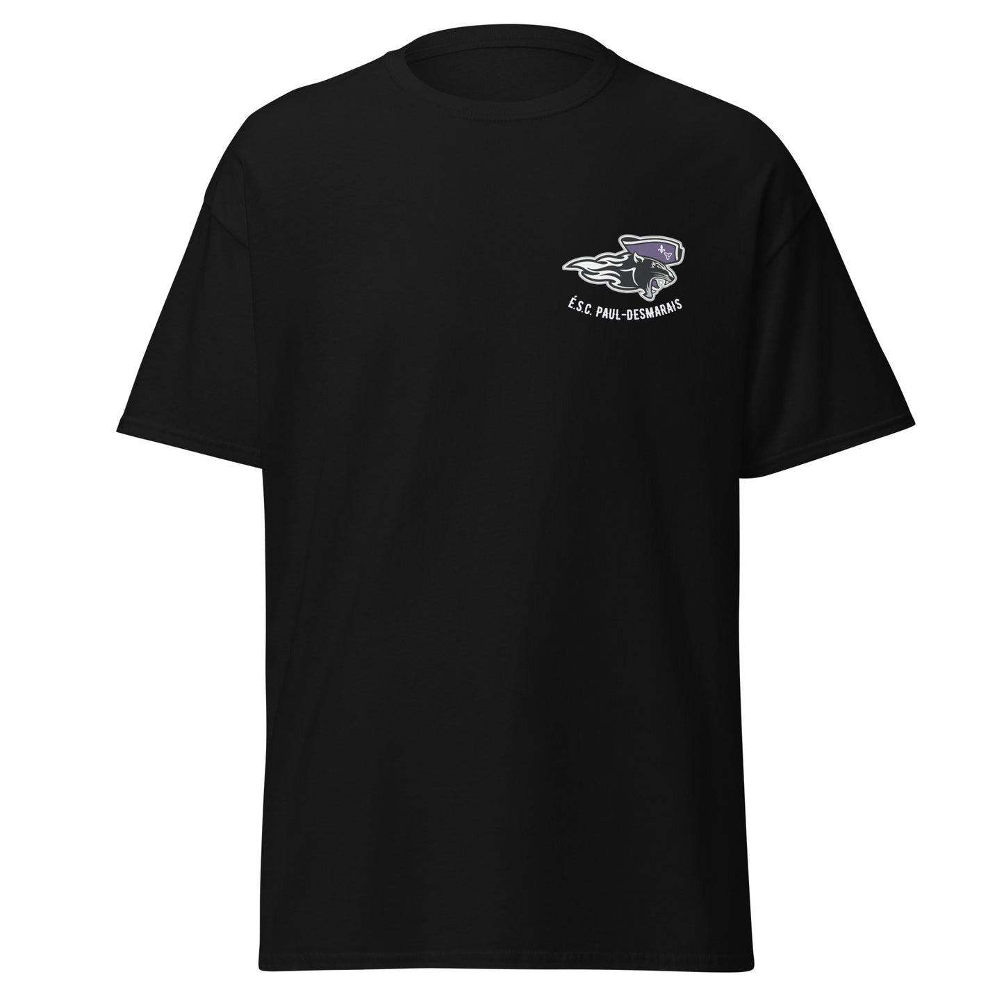 T-shirt É.S.C Paul-Desmarais unisexe en coton logo imprimé à gauche sur la poitrine