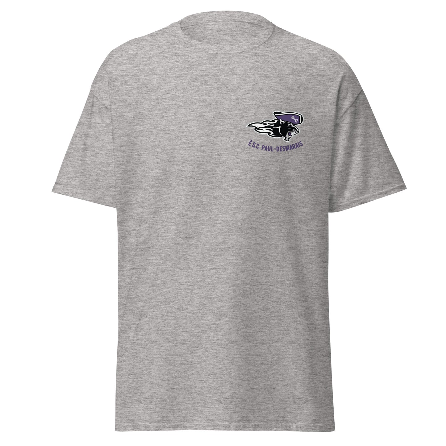 T-shirt É.S.C Paul-Desmarais unisexe en coton logo imprimé à gauche sur la poitrine