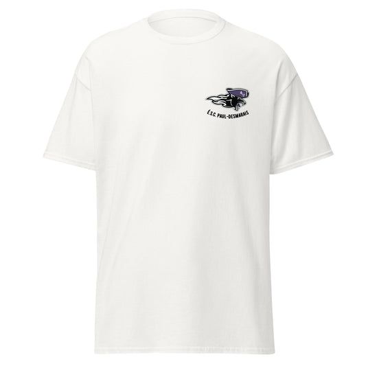 T-shirt É.S.C Paul-Desmarais unisexe en coton logo imprimé à gauche sur la poitrine