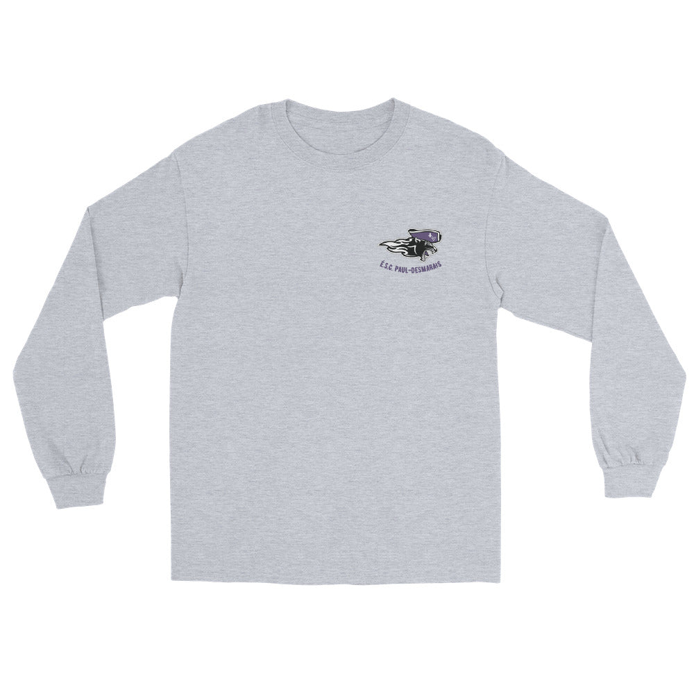 Chemise unisexe à manches longues logo Paul-desmarais imprimé à gauche sur la poitrine