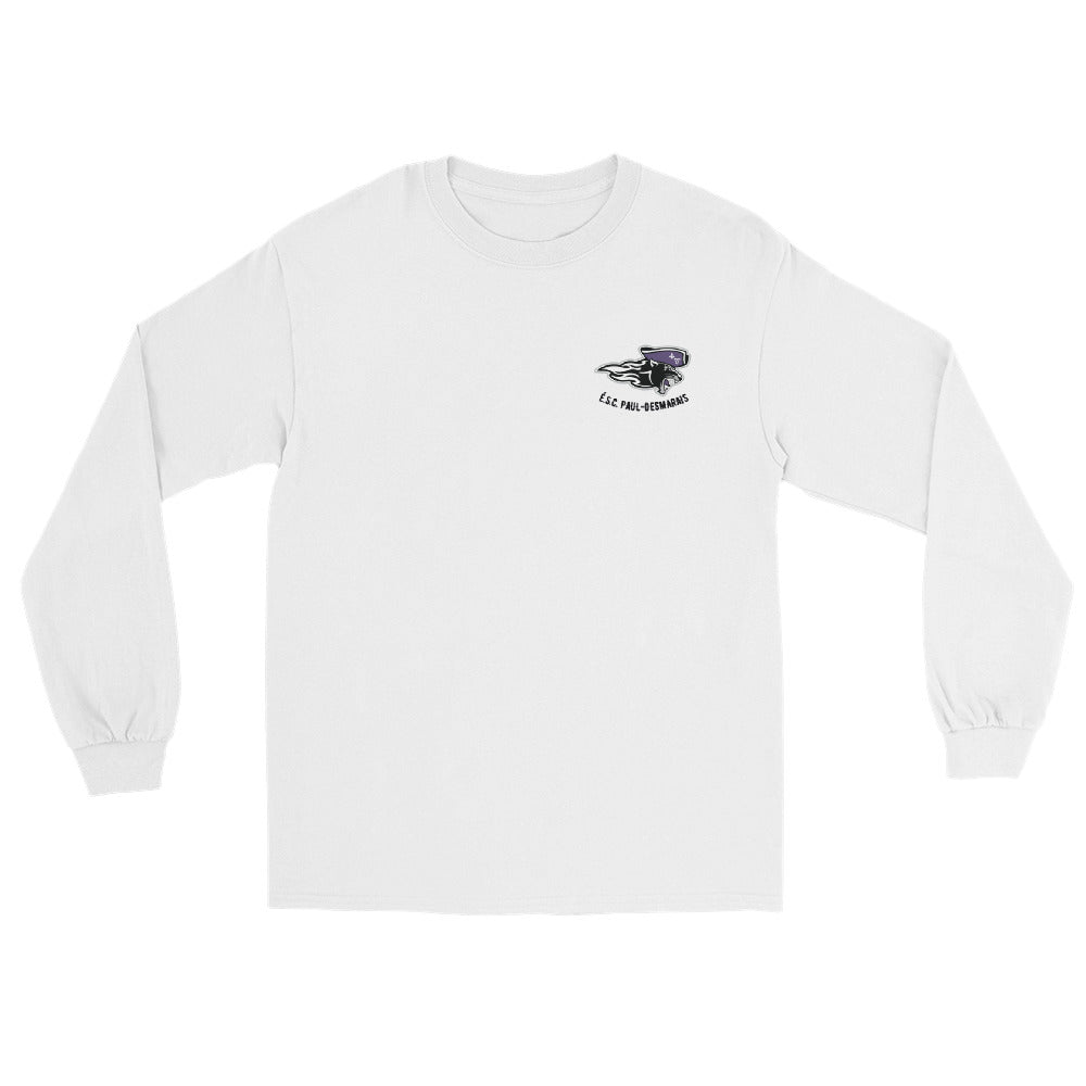 Chemise unisexe à manches longues logo Paul-desmarais imprimé à gauche sur la poitrine