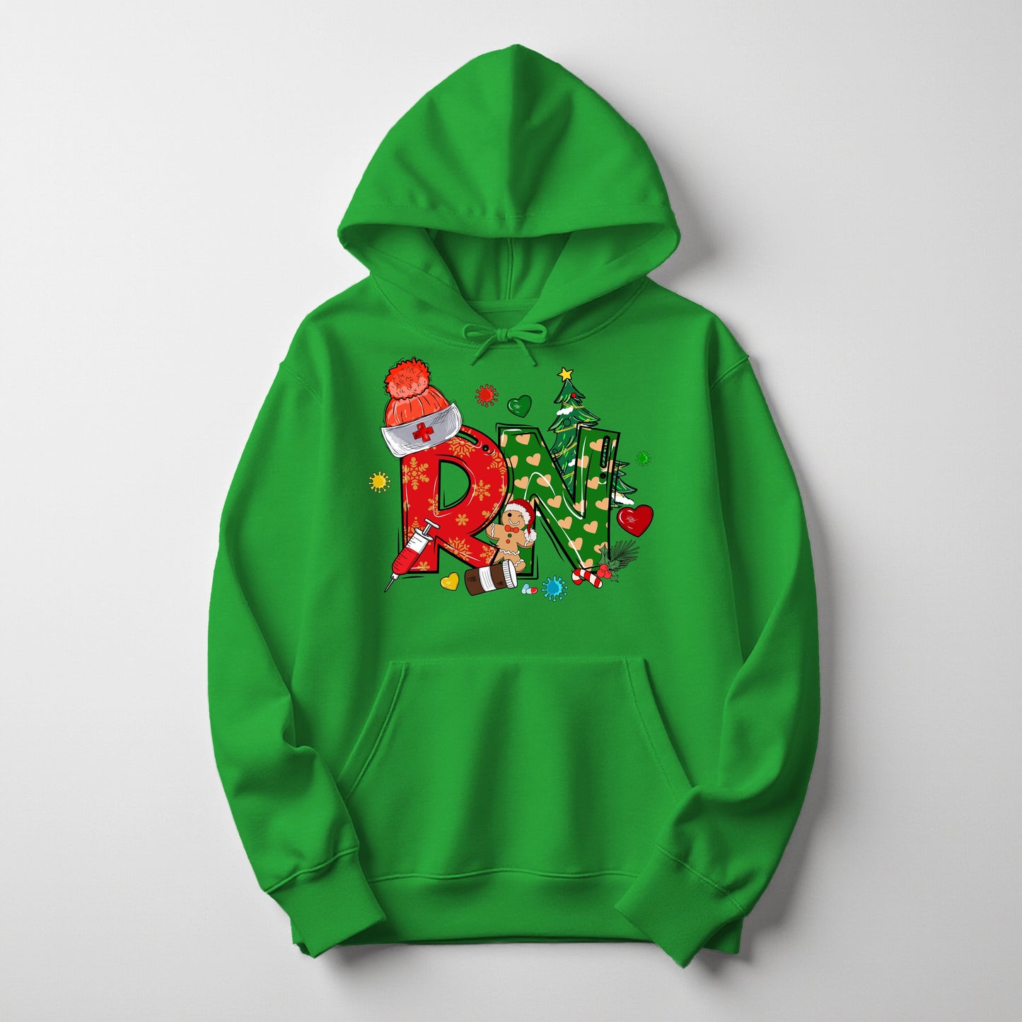 holiday nurse hoodie – festive Christmas sweatshirt for nurses by Inkdustry