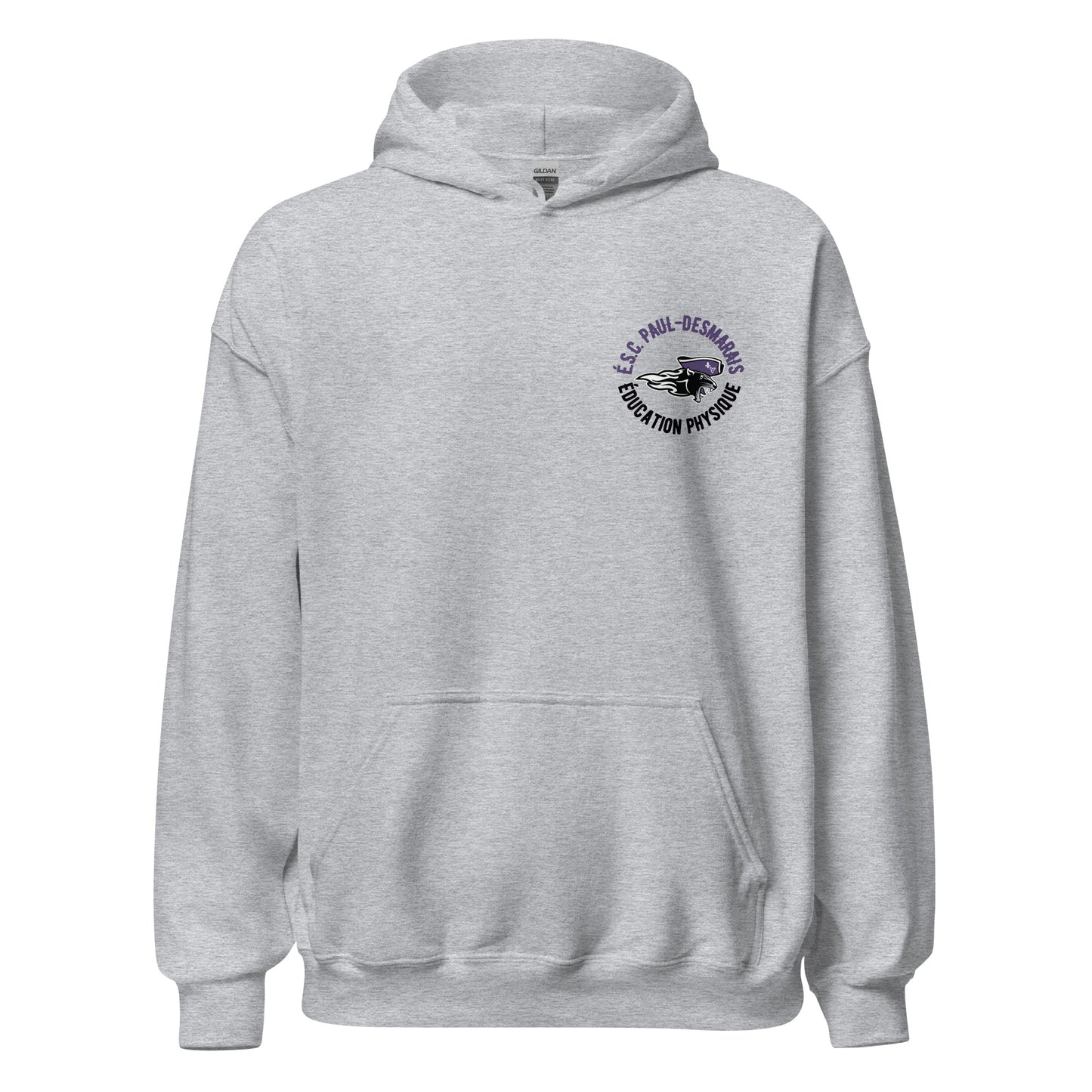 É.S.C Paul-Desmarais unisex kangourou éducation physique logo imprimé à gauche sur la poitrine